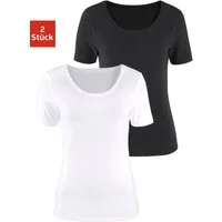 Vivance T-Shirt aus elastischer Baumwoll-Qualität (2er-Pack) sommerliche T-Shirts