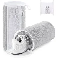 Teletrogy Wäschenetz Schuhwaschbeutel Waschmaschine, 2Pcs 3D-Net Wäschesack Schuhe,(2-St), Schuhbeutel für Waschmaschine mit Verstecktem Reißverschluss, Max EU46