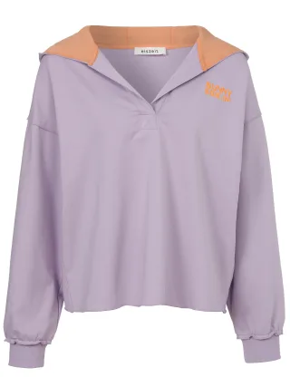 eiszeit - Sweatshirt Kapuze 1/1 Arm Stickerei lilac/coral - Gr. - 50