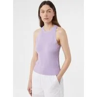 comma Muskelshirt Strickpullunder Geripptes Feinstrickshirt mit amerikanischer Schulter