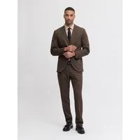 Jack & Jones Anzug JPRFRANCO Extra schmal, pflegeleicht, stilvoll mit fallendem Revers Materialmix aus Polyester, Viskose und Elasthan