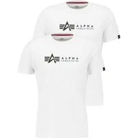Alpha Industries Rundhalsshirt Label T 2 Pack (Packung, 2-tlg., 2er-Pack)