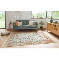HANSE Home Teppich Orient Flowers, rechteckig, Höhe: 5 mm, Kurzflor mit Fransen, Orient, Wohnzimmer, Schlafzimmer, Esszimmer