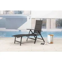 MANDALIKA Garden Gartenliege Nox Padded mixed taupe, 1 Auflage, 1 St., 1-tlg., klappbar Hohe Liegefläche wetterfest 120 kg Tragkraft