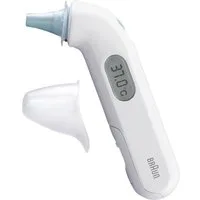 Braun Fieberthermometer Infrarot Fieberthermometer IRT3030WE, Mit Fieberalarm, Vorgewärmte Meßspitze