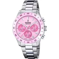 Festina Chronograph Ceramic F20693/2, Quarzuhr, Armbanduhr, Damen, Herren, Edelstahlarmband, Keramiklünette