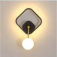 Riserva Wandleuchte Moderne Wandleuchte Schwarz Gold Quadrat 36cm 21W 3000K Für Flur