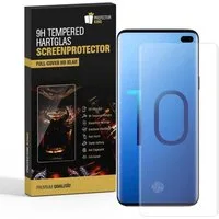 Protectorking Schutzfolie 2x 9H Panzerglas für Samsung Galaxy S10 Plus FULL CURVED Displayschutz, (2-Stück), Displayschutzglas, Schutzglas Echtglas Tempered 9H Härte HD-KLAR