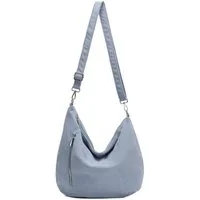 ITALYSHOP24 Schultertasche Damen Halbmond Tasche aus Cord CrossOver Body Bag Umhängetasche, Runde Cordtasche Asymmetrisches MOON Brust Slingtasche Wildlederoptik