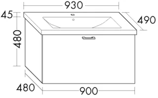 Burgbad Keramik Waschtisch-Set Sys30 PG4 Sana Asteiche Natur/Alpinweiss, SFAV093F6025C0001 SFAV093F6025C0001