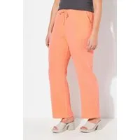 Ulla Popken Schlupfhose Musselin-Schlupfhose Rose weites Bein Elastikbund