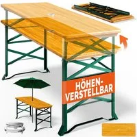 Casaria Stehtisch (1-St), Höhenverstellbar Klappbar Garten Holz Bartisch Partytisch Buffettisch