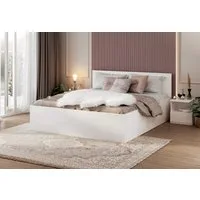 FDM Stauraumbett Bett Stauraumbett PANAMA SP Bettgestell 140x200 & weitere Größen (verfügbar 90x200 120x200 140x200 160x200 180x200cm, Bettrahmen, Bett, mit großen Kopfteil, mit Bettkasten zum aufklappen), mit/ohne Matratze
