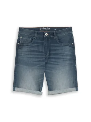 Tom Tailor - TTMARVIN STRAIGHT Jeans Shorts mit Stretch mid stone blue grey denim - Gr. - 32