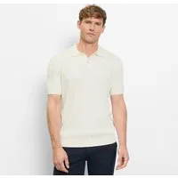 OLYMP Kurzarmshirt mit Flecht-Muster und Polokragen, Strick