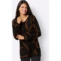 Sieh an! Strickpullover Longpullover Langarm Jacquard