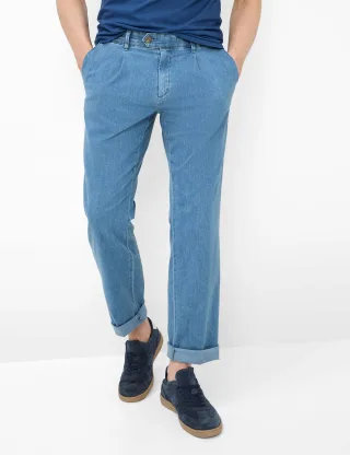 Eurex by Brax Herren Chino Style LUIS BLEACHED, denim hellblau, Gr. 30U