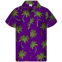 King Kameha Hawaiihemd "Palmshadow" Funky Hawaii-Hemd Herren Kurzarm Front-Tasche Sommerhemd