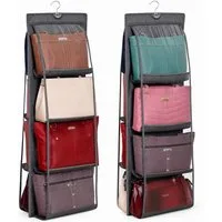 PRIISF Hängeregal Aufbewahrungsbox Hängeorganizer Hängender Handtaschen Organizer Kiste, mit 6 Taschen 8 Taschen, Kleiderschrank Hängeaufbewahrung Regal Stoffschrank Wandtasche