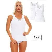 Cocain underwear Unterhemd 2, 6, 10 Stück Damen weiss 100 % Baumwolle (Packung, 2-St) ohne störende Seitennähte