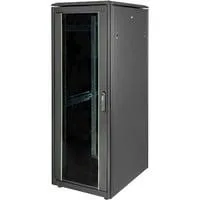 Netzwerkschrank Unique Serie - 600x800 mm (BxT), IT-Schrank schwarz, 32 Höheneinheiten