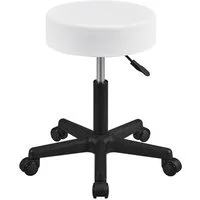 Yaheetech Drehhocker 46 cm – 61,5 cm Höhenverstellbarer Barstuhl, Schminkhocker mit 360° Drehbarer Sitzfläche 150 kg Belastbar