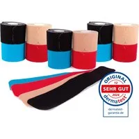 Axion Kinesiologie-Tape PRECUT 12er Mix-Set, 20 vorgeschnittene Sport Tapes 25 x 5 cm (12-St) MEDIZINPRODUKT • wasserfest • hautfreundlich • elastisch • 4 Farben