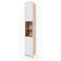 Vicco Hochschrank Fynn, Weiß/Sonoma, 30 x 190 cm (1-St)