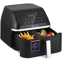 KKT KOLBE Heißluftfritteuse Airfryer AF8500 8,5 L Einzelkammer mit Trennwand, 10 Programme, Heißluft, Warmhalten, Aufwärmen, Auftauen, LED Touch, 2260 W, 8,5 L Einzelkammer mit Trennwand, 13 Funktionen, LED Touch Bedienung