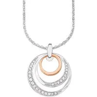 Amor Kette mit Anhänger Kreis in Kreis, mit Zirkonia (synth)