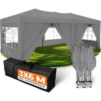 Kronenburg Partyzelt 3x6m wasserdicht - Gartenpavillon, Faltpavillon stabil, UV-Schutz 50+