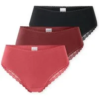 Schiesser Brasilslip Modern Multipacks (3er Pack) Spitzenbänder, Single-Jersey, Baumwollmischung