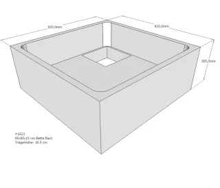 Neuesbad Wannenträger für Bette flach 85x85x15 SD22060