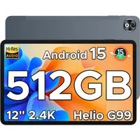 DOOGEE T40 Pro Tablet 12 Zoll 8GB+512GB 2.4K LTE, 10800mAh Tablet (12", 512 GB, Android 15, Android 15, 8MP+16MP, Helio G99, Dual SIM, Widevine L1)
