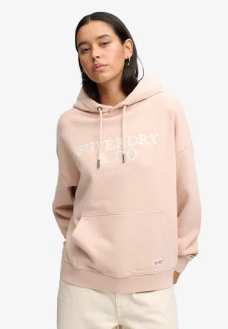 Superdry - Luxe Casual Hoodie mit Stickerei in lockerer Passform altrosé - Gr. - 8