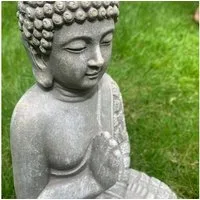 K&L Wall Art Buddhafigur Buddha Statue Kunststein Feng Shui Deko Steinfigur (1, Gartenfigur), 33cm große Boho Gartendeko