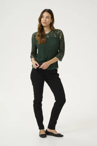 Kurzarm-Bluse Regular fit Sea Moss green