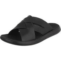Coolwalk Herren Pantolette Kreuzriemen Sommer bequem Sandale (91918015) Flach Sandalen in Schwarz