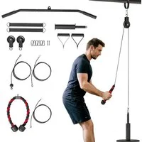MC Star Kraftstation Fitness Latzug Gym Fitnesssgeräte Kabelzug Pulley System, (Arm Krafttraining für Zuhause)