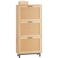 SoBuy Schuhschrank FSR155, Schuhschrank schmal, Platzsparend Diele Flur Schuhkipper mit 3 Klappen Schuhkommode schmal Schuhregal Schuhablage