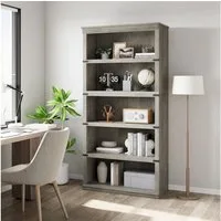 GarveeMore Bücherregal Vintage-Bücherregal aus Holz Ablageregal Standregal Mehrzweckregal, Regal Stauraumregal für Wohnzimmer, Büro oder Schlafzimmer(3/5-Regal)