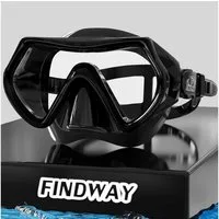 LuxusKollektion Tauchermaske Taucherbrille Erwachsene Tauchermaske Schnorchelmaske HD Glas Schwarz