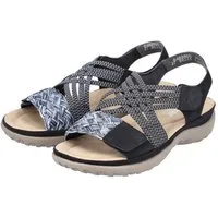 Rieker Riemchensandale, Sommerschuh, Sandalette, Keilabsatz, mit geflochtener Bandage