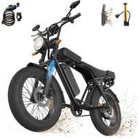 PixelPilot E-Bike Mountainbike X5 20 Zoll Fatbike 48 V 15 Ah Akku Elektrofahrrad und 4,0 Zoll Reifen, 1 Gang, Heckmotor, 720 Wh, (Packung)