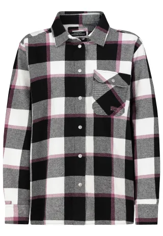 Authentic Style - RE9CIGxlaWNodGUgSmFja2U= check: black-offwhite-warm grape - Gr. - L