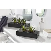Kunstkaktus Agaven, OTTO home, Höhe 16 cm, Kunstpflanzen-Arrangement in zwei Größen in schöner Holzschale