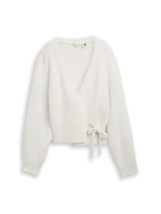 Denim Tom Tailor - Relaxed Fit Wrap Cardigan marble beige melange - Gr. - XL