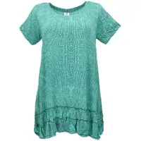 Guru-Shop Midikleid Boho Strandkleid, Minikleid - petrol alternative Bekleidung