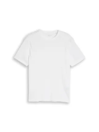 Denim Tom Tailor - Slim Fit T-Shirt mit Rippstruktur white - Gr. - XXL