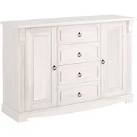 OTTO home Sideboard Anna (Gesamtmaße (B/T/H): ca. 140/44/88 cm), Kommode, Breite 140 cm, 4 Schubladen, 2 Türen, Massivholz, FSC®